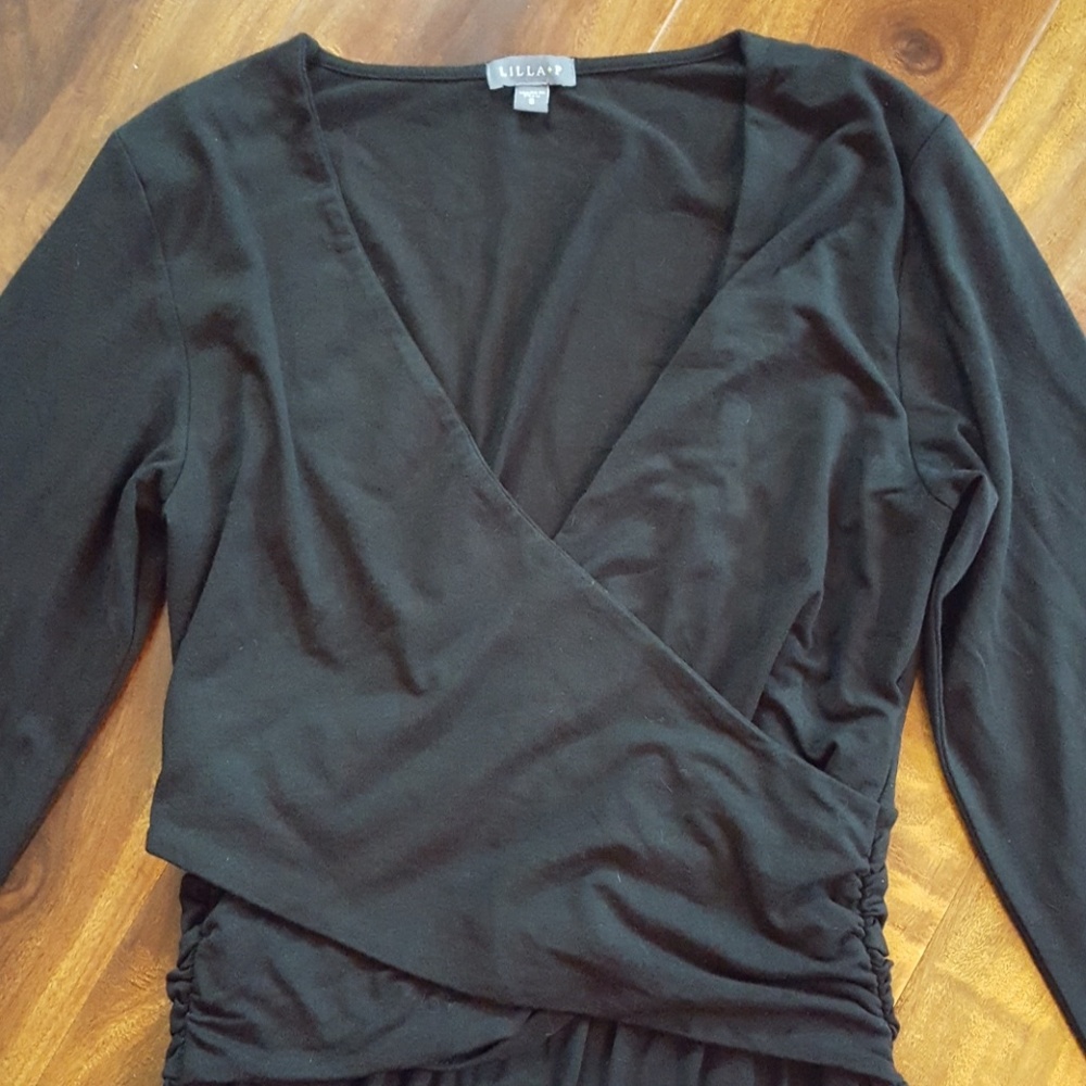 Lilla P Black faux wrap dress-never worn - Picture 3 of 8